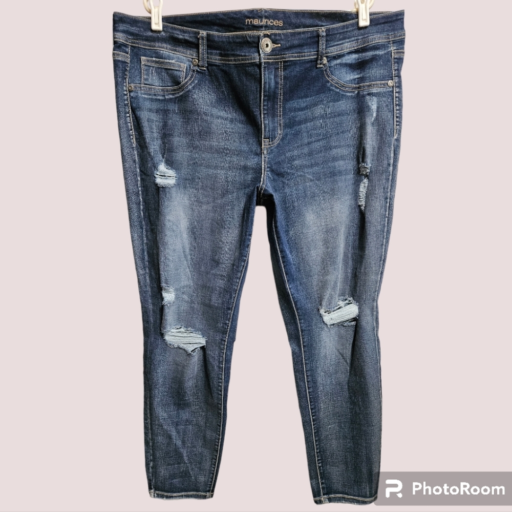 Maurices pants distressed skinny jeans jegging